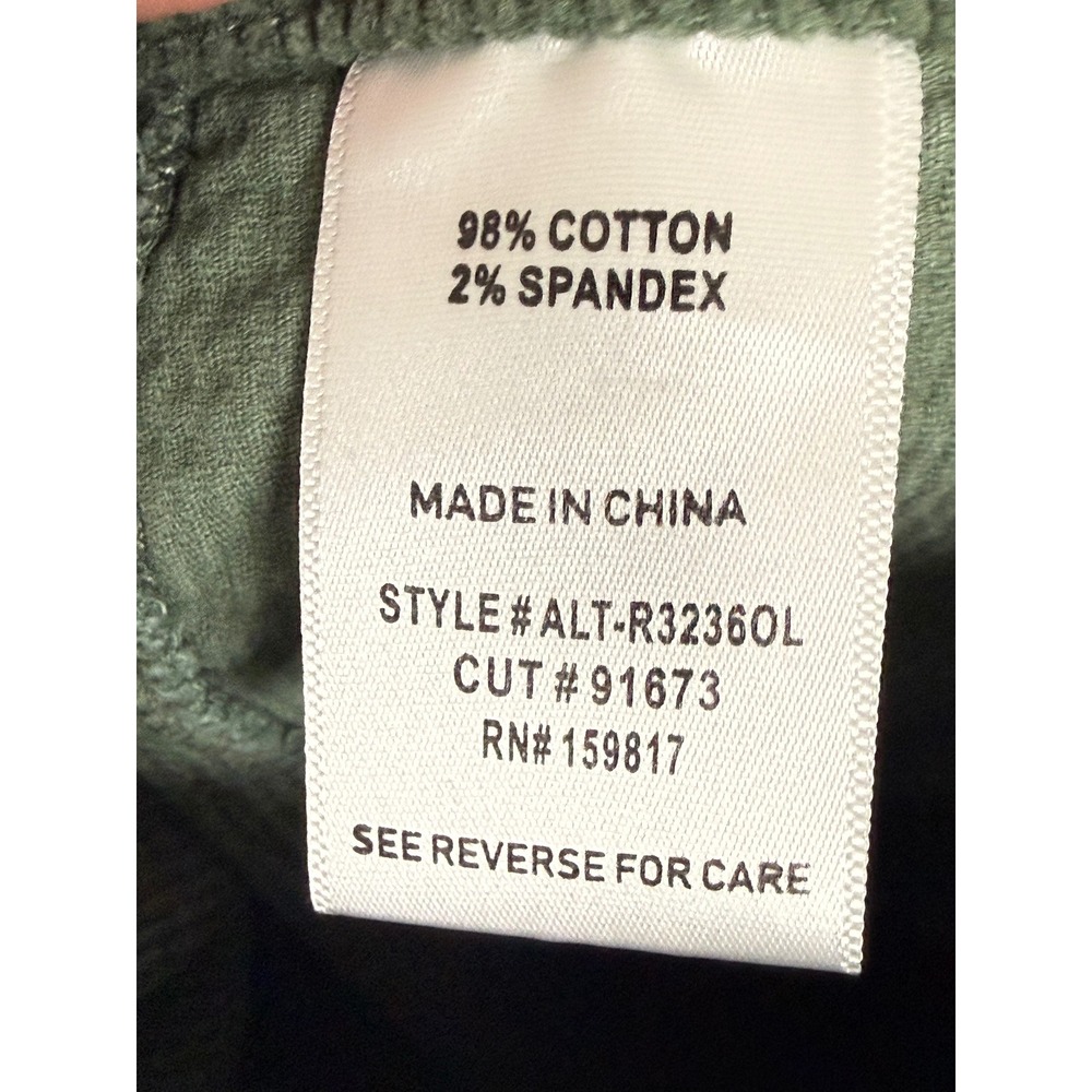 Altar'd State Green Corduroy Cargo Pants Raw Hem Womens Size 29 Gorpcore y2K 90s - Picture 10 of 11
